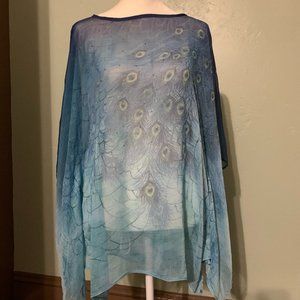 Peacock Feathers Blue/Green Shirt